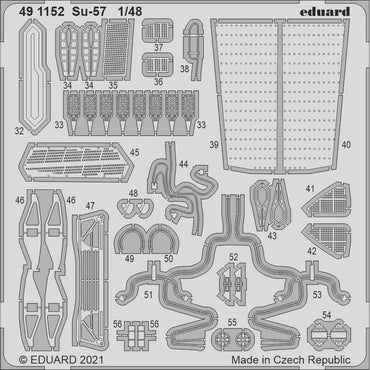 Eduard 491152 Etched Aircraft Detailling Set 1:48 Sukhoi Su-57 Frazor