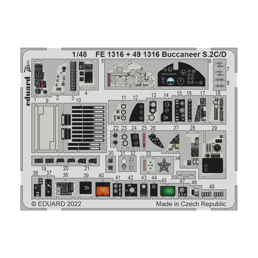 Eduard 491316 Blackburn Buccaneer S.2C/D 1:48 Etch Set for Airfix A12012 Model