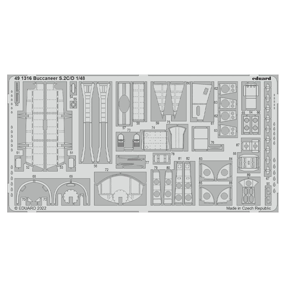 Eduard 491316 Blackburn Buccaneer S.2C/D 1:48 Etch Set for Airfix A12012 Model