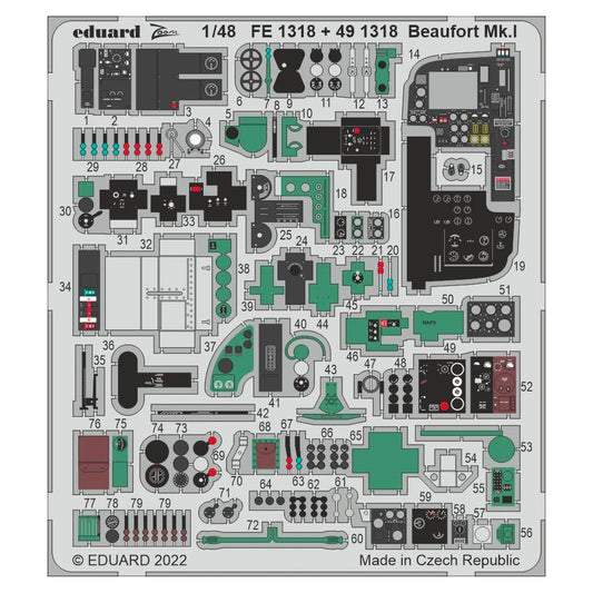 Eduard Bristol Beaufort Mk.I 1:48 Decals for ICM 48310