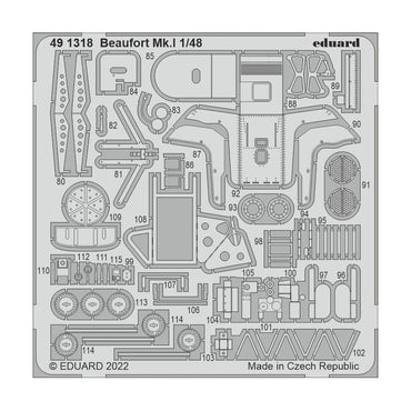 Eduard Bristol Beaufort Mk.I 1:48 Decals for ICM 48310