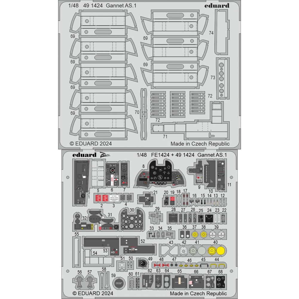 Eduard Fairey Gannet AS.1 1:48 Etch Detail Set for Airfix A11007 ED491424