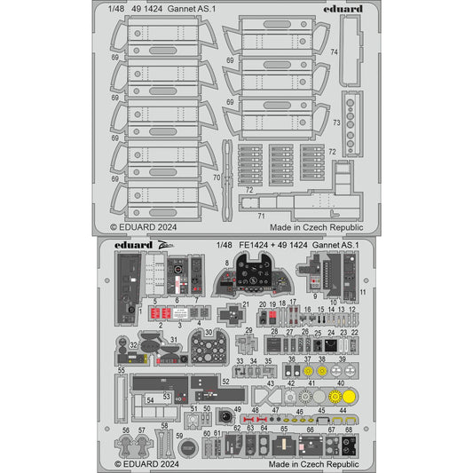 Eduard Fairey Gannet AS.1 1:48 Etch Detail Set for Airfix A11007 ED491424