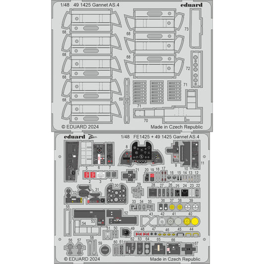 Eduard Fairey Gannet AS.4 1:48 Etch Detail Set for Airfix A11007 ED491425