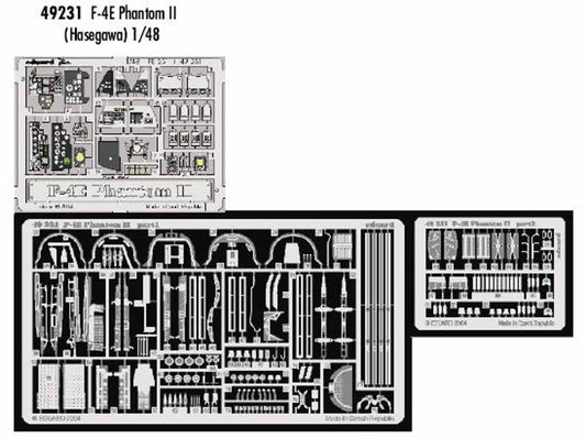 Eduard 49231 Etched Aircraft Detailling Set 1:48 McDonnell F-4E Phantom Pre-pain
