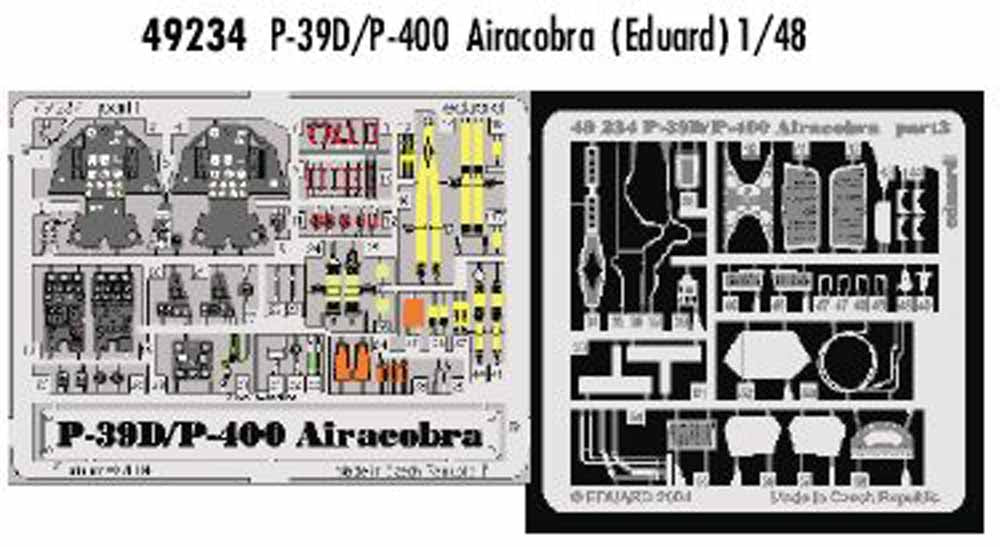 Eduard 49234 Etched Aircraft Detailling Set 1:48 Bell P-39D/Bell P-400 Airacobra