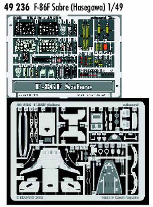 Eduard 49236 Etched Aircraft Detailling Set 1:48 North-American F-86F Sabre Pre-