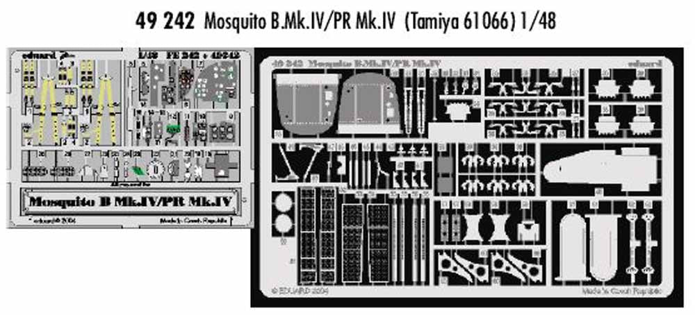 Eduard 49242 Etched Aircraft Detailling Set 1:48 de Havilland Mosquito Mk.IV/PR