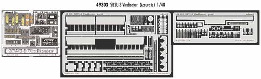 Eduard 49303 Etched Aircraft Detailling Set 1:48 Vought SB2U-3 Vindicator Pre-pa