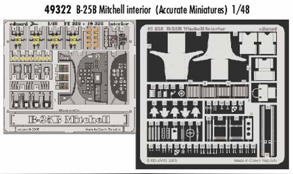 Eduard 49322 Etched Aircraft Detailling Set 1:48 North-American B-25B Mitchell i