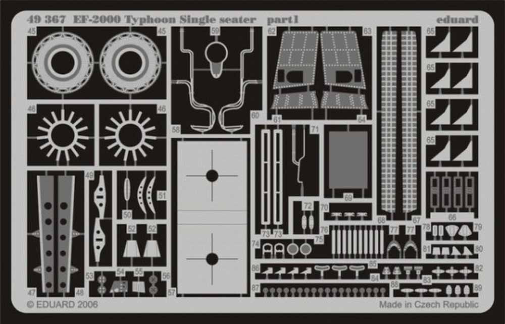 Eduard 49367 Etched Aircraft Detailling Set 1:48 Eurofighter EF-2000A Typhoon si