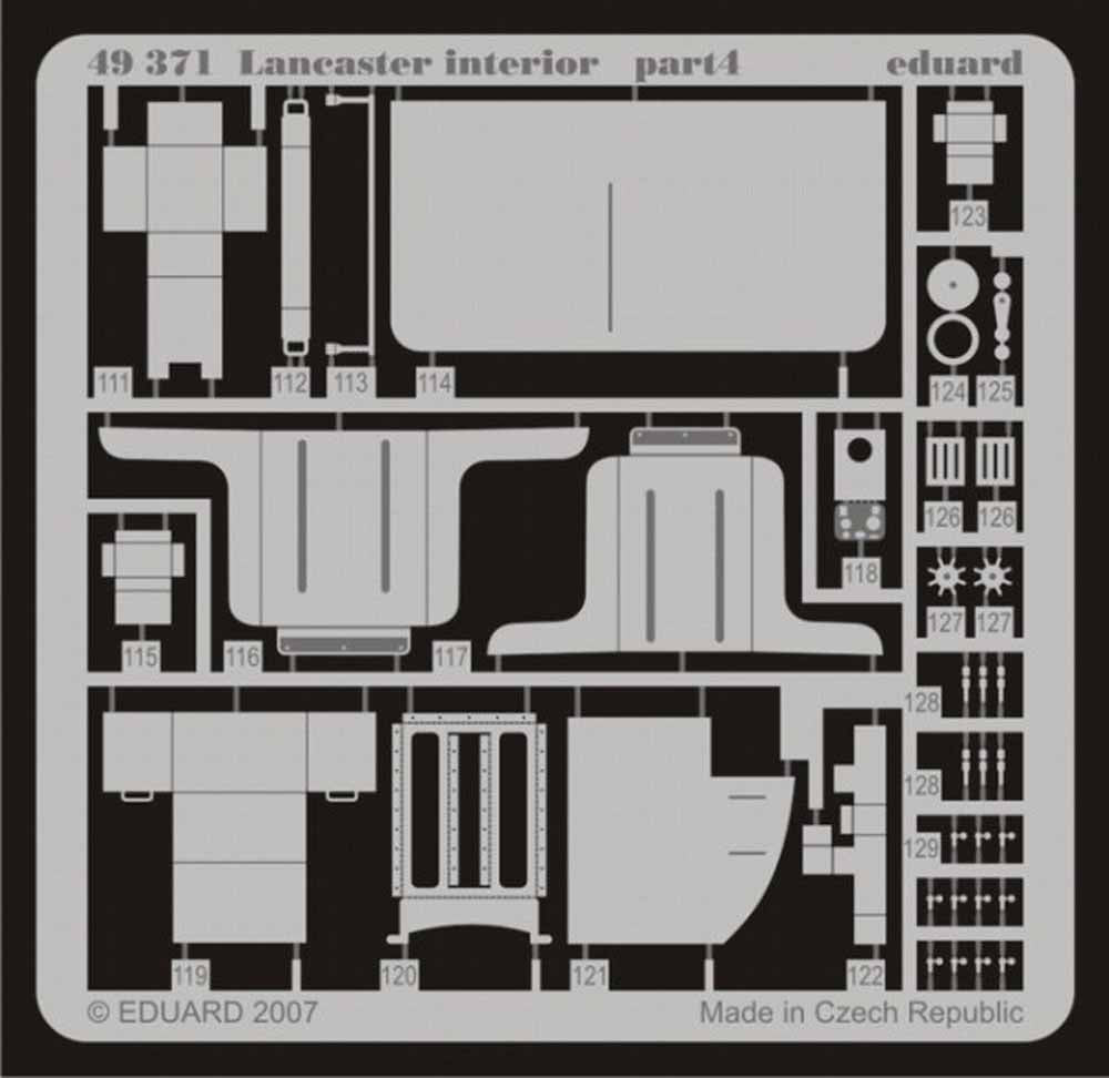 Eduard 49371 Etched Aircraft Detailling Set 1:48 Avro Lancaster B.I/III interior
