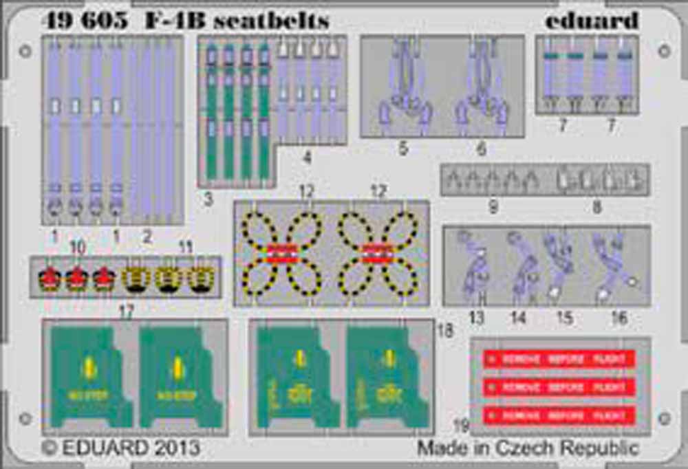 Eduard 49605 Etched Aircraft Detailling Set 1:48 McDonnell F-4B Phantom seatbelt