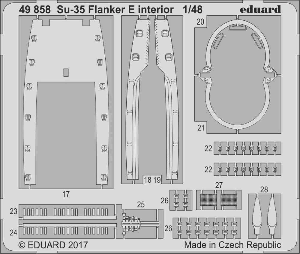 Eduard 49858 Etched Aircraft Detailling Set 1:48 Sukhoi Su-35 Flanker E interior