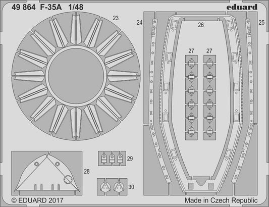 Eduard 49864 Etched Aircraft Detailling Set 1:48 Lockheed-Martin F-35A Lightning