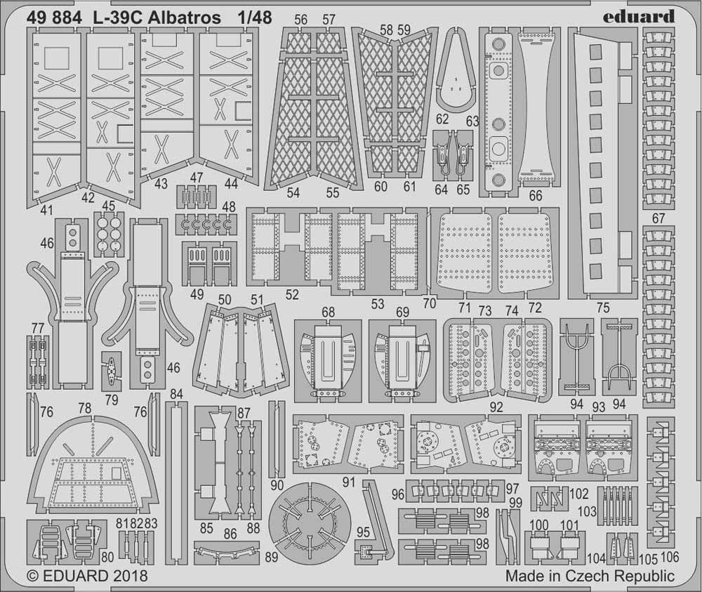 Eduard 49884 Etched Aircraft Detailling Set 1:48 Aero L-39C Albatros