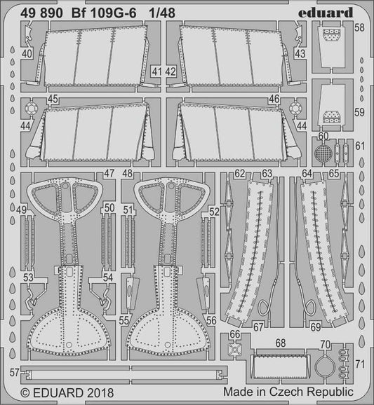 Eduard 49890 Etched Aircraft Detailling Set 1:48 Messerschmitt Bf-109G-6