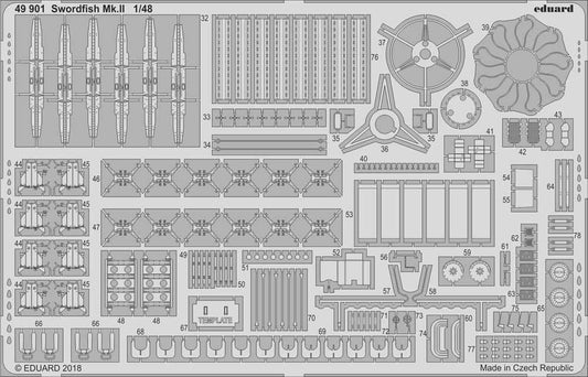Eduard 49901 Etched Aircraft Detailling Set 1:48 Fairey Swordfish Mk.II