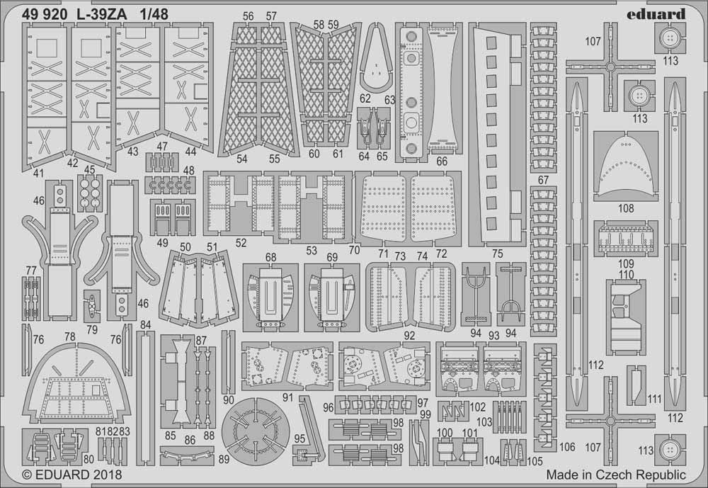 Eduard 49920 Etched Aircraft Detailling Set 1:48 Aero L-39ZA