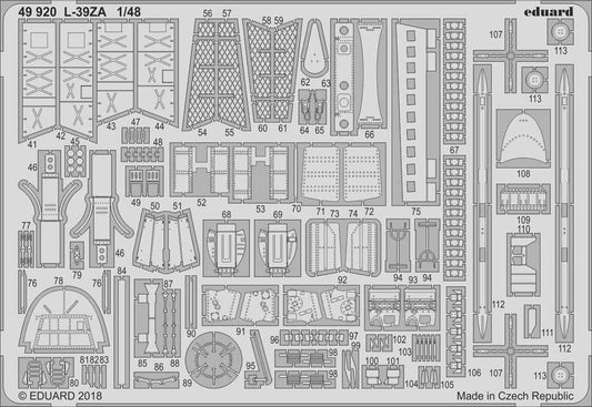 Eduard 49920 Etched Aircraft Detailling Set 1:48 Aero L-39ZA