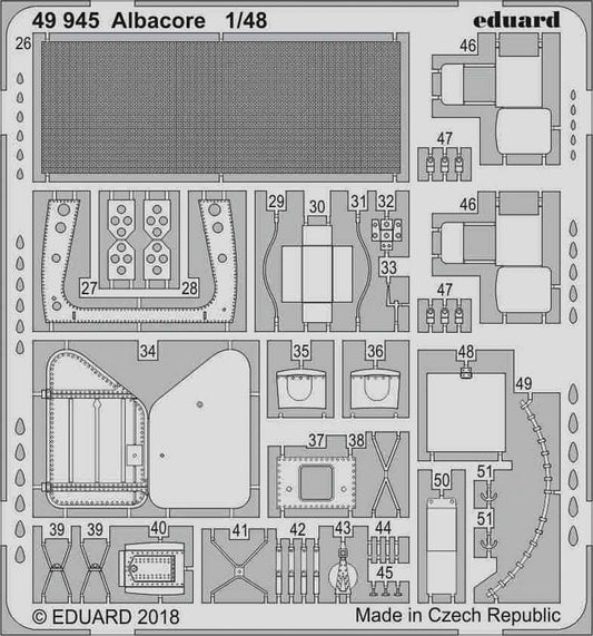 Eduard 49945 Etched Aircraft Detailling Set 1:48 Fairey Albacore