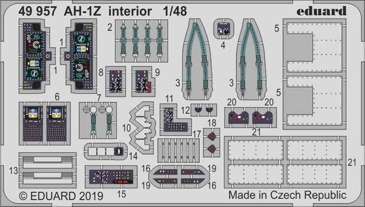 Eduard 49957 Etched Aircraft Detailling Set 1:48 Bell AH-1Z 'Viper' interior
