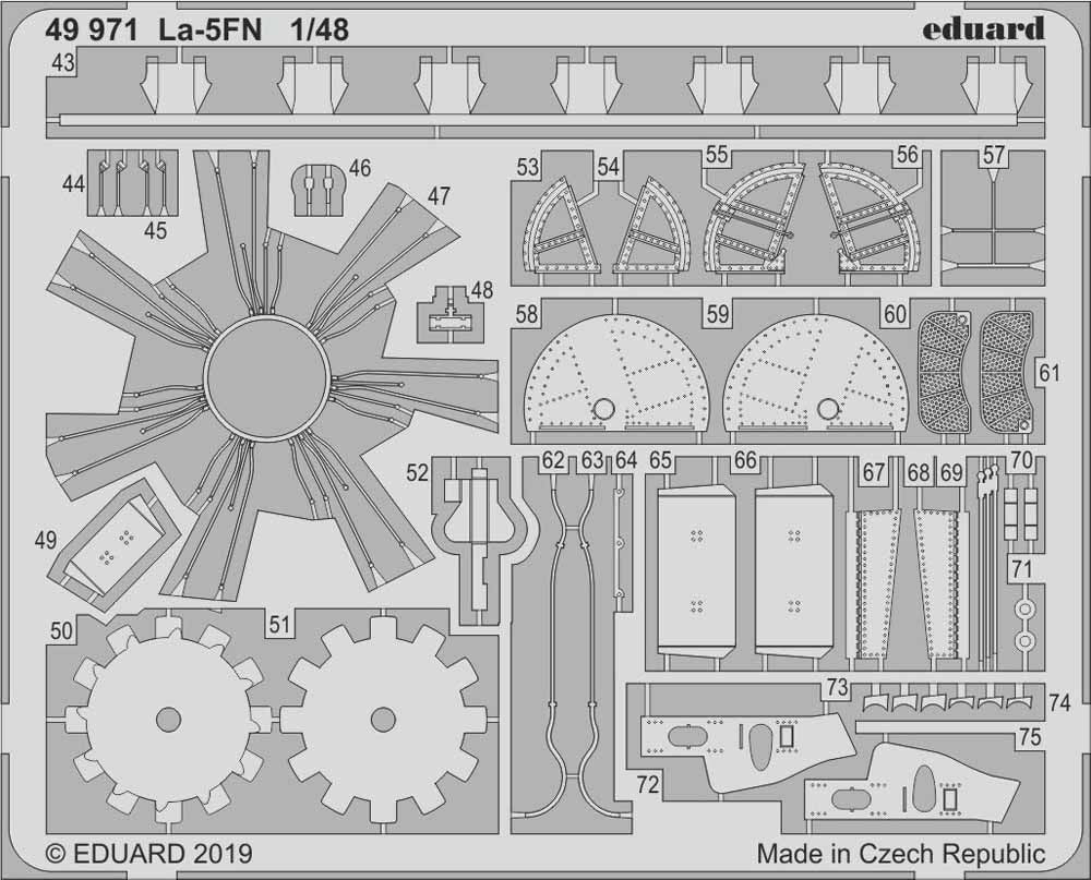 Eduard 49971 Etched Aircraft Detailling Set 1:48 Lavochkin La-5FN