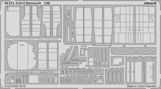 Eduard 49973 Etched Aircraft Detailling Set 1:48 Ilyushin Il-2m3 Stormovik