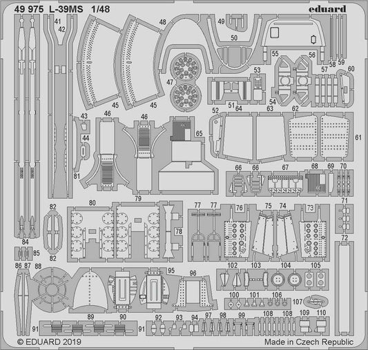 Eduard 49975 Etched Aircraft Detailling Set 1:48 Aero L-39MS/L-59