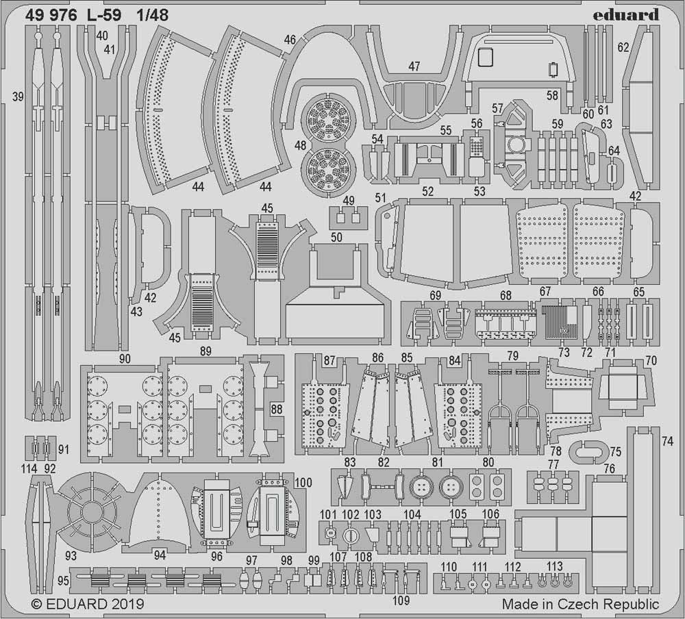 Eduard 49976 Etched Aircraft Detailling Set 1:48 Aero L-39MS/L-59