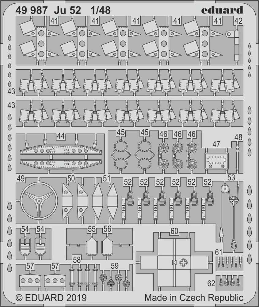 Eduard 49987 Etched Aircraft Detailling Set 1:48 Junkers Ju-52/3M