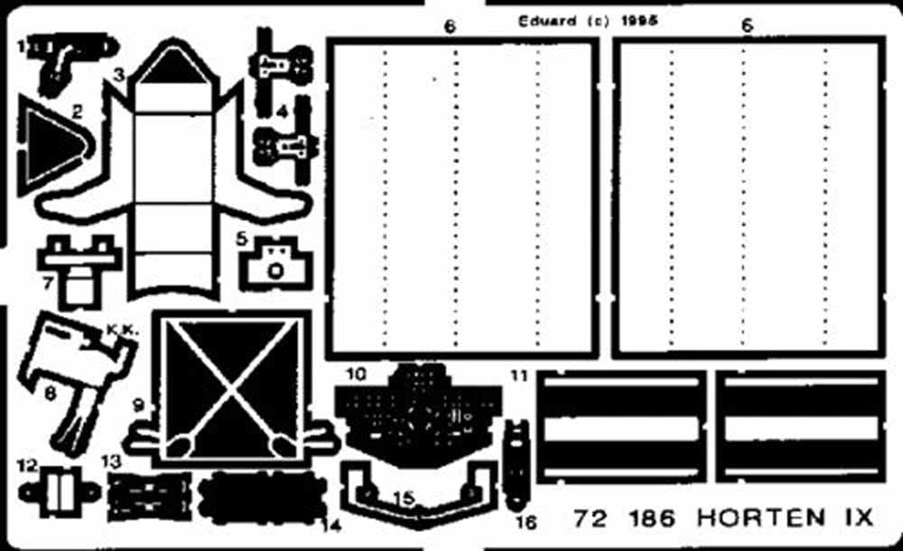 Eduard 72186 Etched Aircraft Detailling Set 1:72 Horton Ho-IX