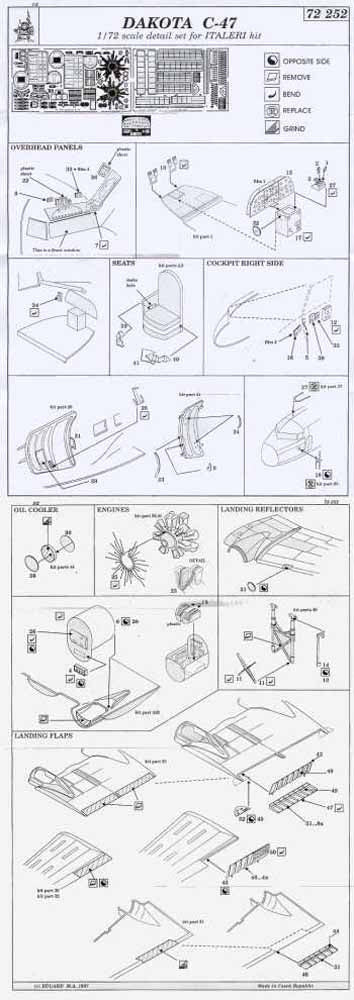 Eduard 72252 Etched Aircraft Detailling Set 1:72 Douglas C-47 Dakota