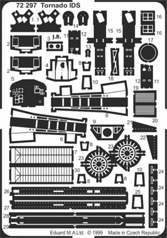 Eduard 72297 Etched Aircraft Detailling Set 1:72 Panavia Tornado IDS