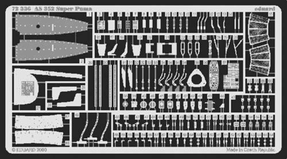 Eduard 72336 Etched Aircraft Detailling Set 1:72 Aerospatiale AS-352 Super Puma