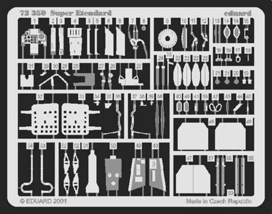 Eduard 72350 Etched Aircraft Detailling Set 1:72 Dassault Super Etendard