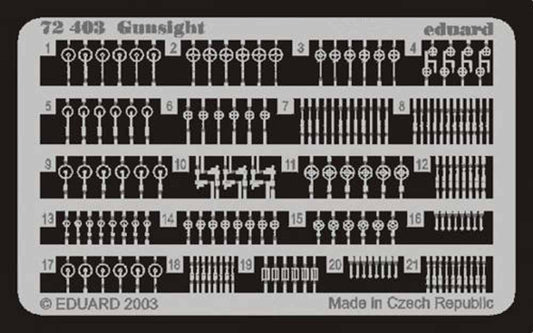 Eduard 72403 Etched Aircraft Detailling Set 1:72 Gunsights