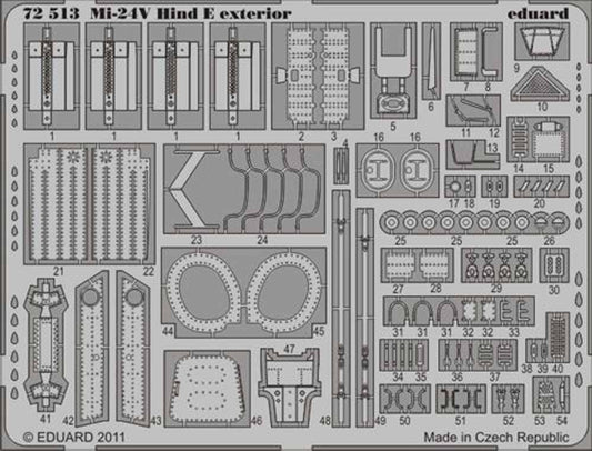 Eduard 72513 Etched Aircraft Detailling Set 1:72 Mil Mi-24V Hind E exterior