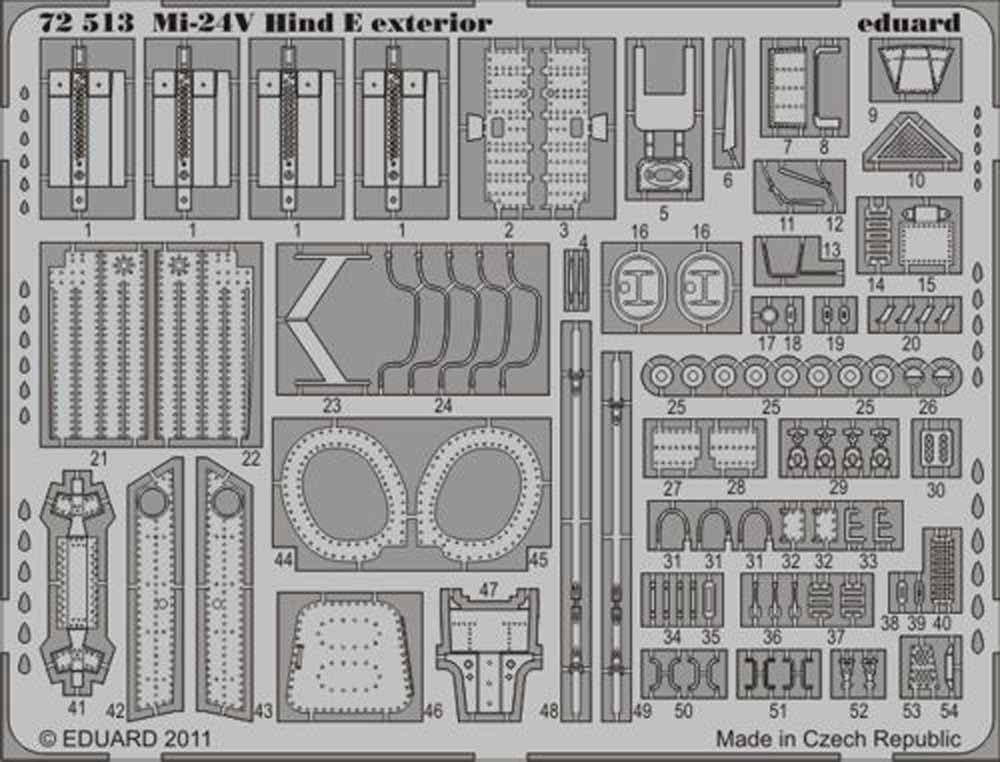 Eduard 72513 Etched Aircraft Detailling Set 1:72 Mil Mi-24V Hind E exterior