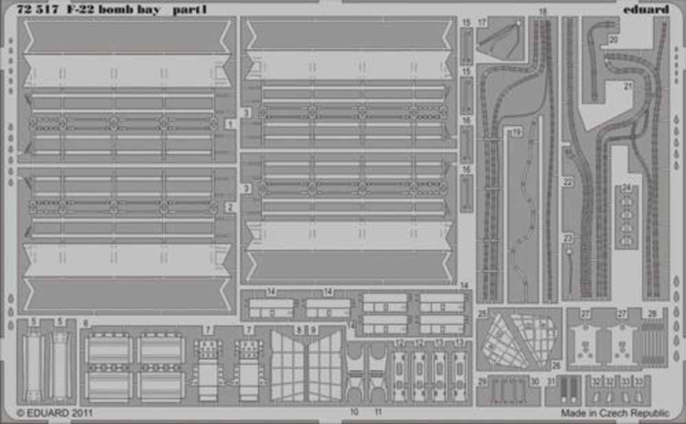 Eduard 72517 Etched Aircraft Detailling Set 1:72 Boeing F-22 Raptor bomb bay