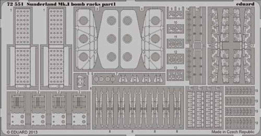 Eduard 72551 Etched Aircraft Detailling Set 1:72 Short Sunderland Mk.I bomb rack