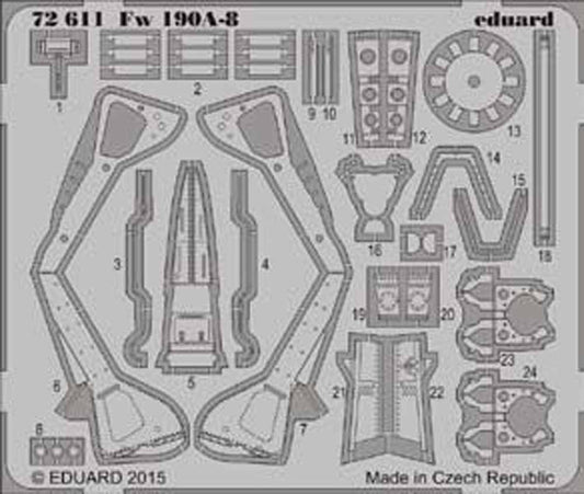 Eduard 72611 Etched Aircraft Detailling Set 1:72 Focke-Wulf Fw-190A-8