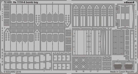Eduard 72635 Etched Aircraft Detailling Set 1:72 Heinkel He-111H-6 bomb bay