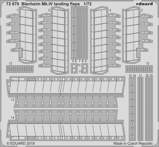 Eduard 72670 Etched Aircraft Detailling Set 1:72 Bristol Blenheim Mk.IV landing