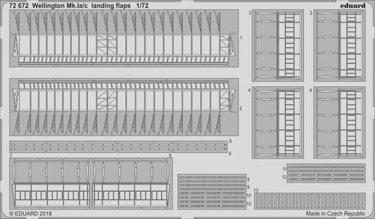 Eduard 72672 Etched Aircraft Detailling Set 1:72 Vickers Wellington Mk.IA/C land