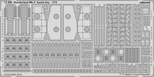 Eduard 72690 Etched Aircraft Detailling Set 1:72 Short Sunderland Mk.V bomb bay