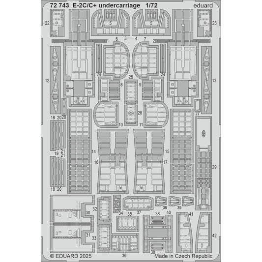 Eduard 72743 Grumman E-2C/E-2C+ Hawkeye Undercarriage 1:72 Etch Set for Heller