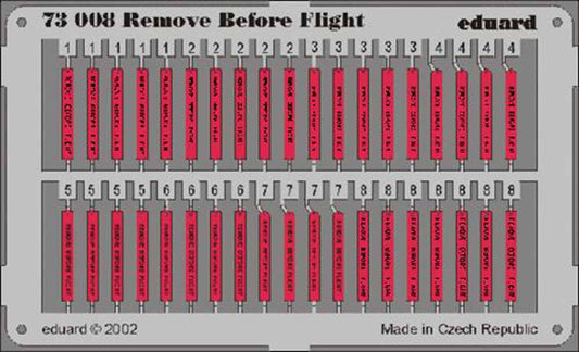 Eduard 73008 Etched Aircraft Detailling Set 1:72 Remove Before Flight/RBF tagsfl