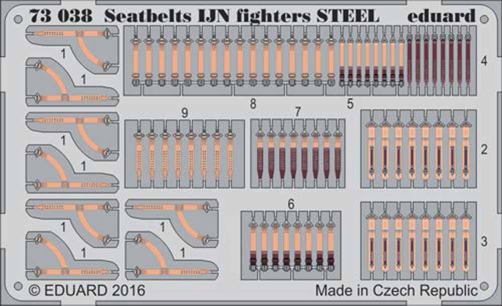 Eduard 73038 Etched Aircraft Detailling Set 1:72 seatbelts IJN fighters Steel