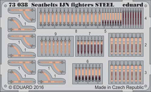 Eduard 73038 Etched Aircraft Detailling Set 1:72 seatbelts IJN fighters Steel